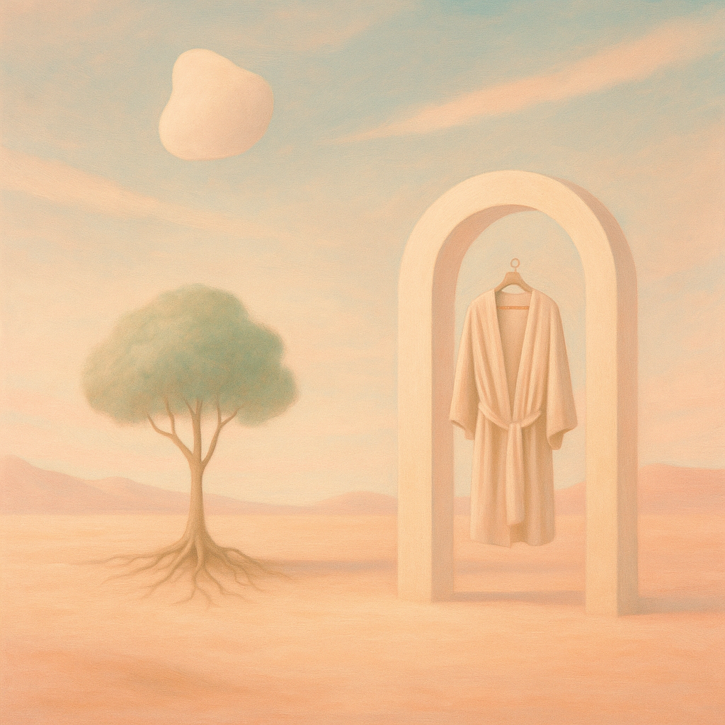 An abstract art showing a minimalistic way of life, focussing more on experience rather than accumulating things to own