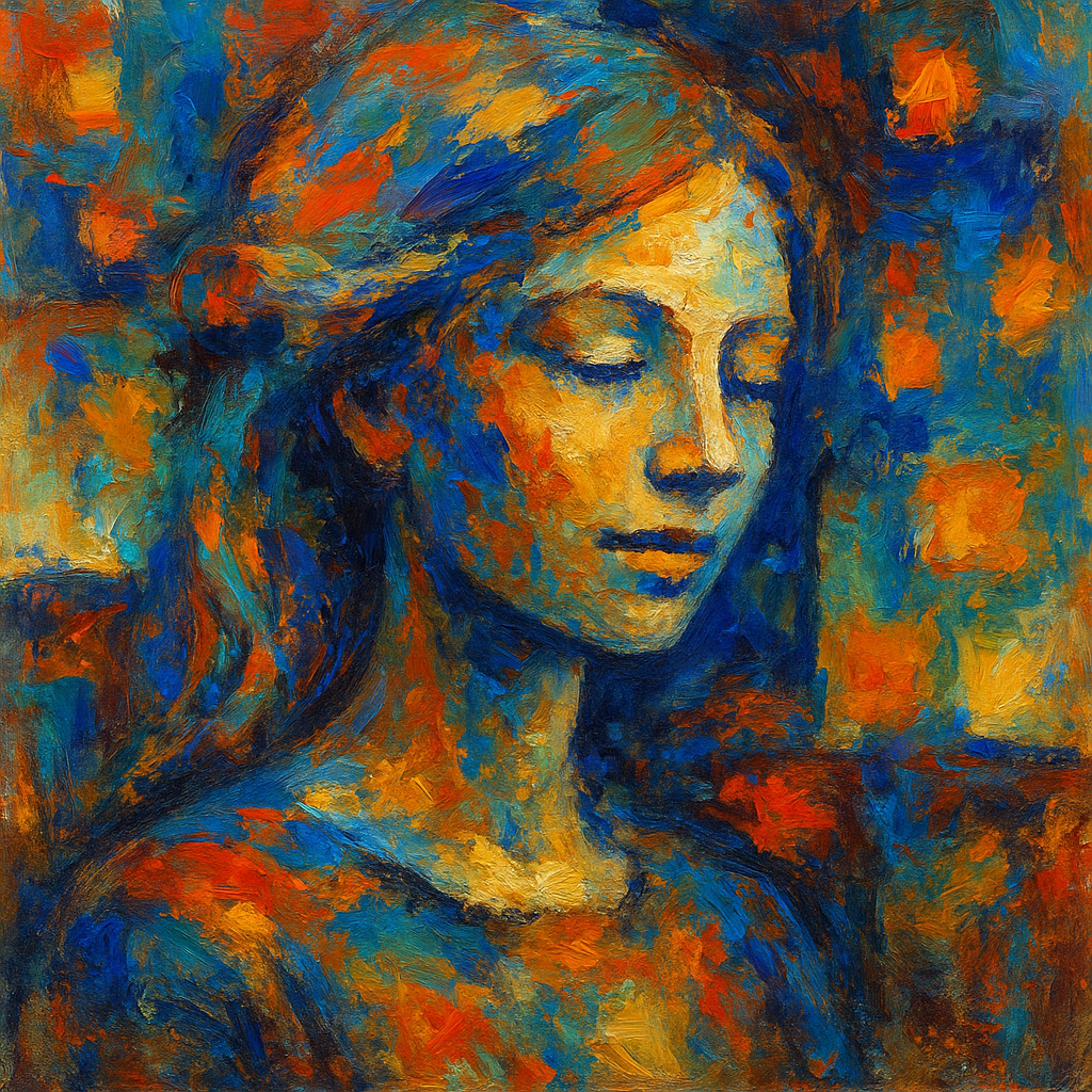 An abstract art of an ageless woman, ancient and pure, getting more beautiful and wiser with each passing day